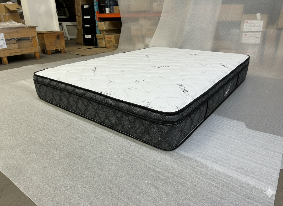 Wood Grain Panels and Metal Frame With LED Lights Combo ( Mattress Included)