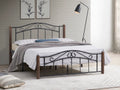 Wood Stand and Metal Bed Frame + 6" Mattress Combo