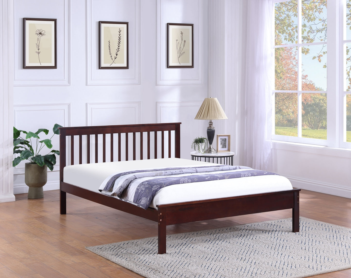 Wooden Bed Frame With Drawers (NS-415)