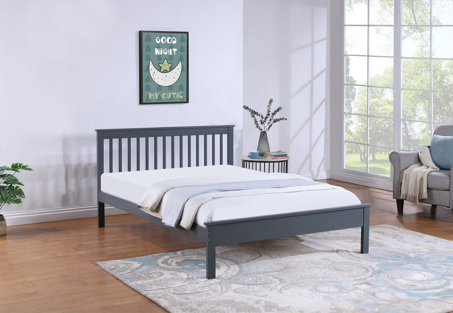 Wooden Bed Frame With Drawers (NS-415)
