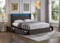 Grey Fabric Platform Bed Bed Frame with LED Lights (NS-5343)