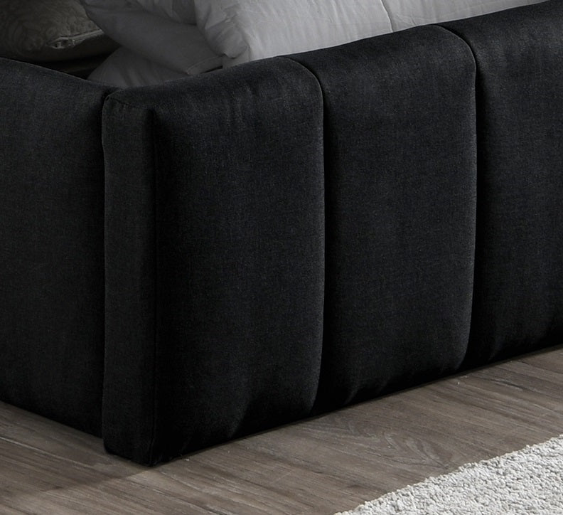 Black Fabric Hydraulic Lift Storage Bed Frame (NS-5785)
