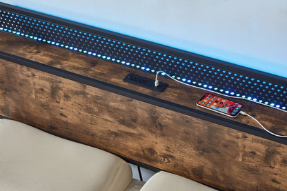 Wood Grain Panels and Metal Frame With LED Lights (NS-5930)