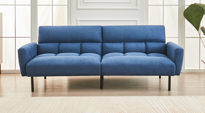 Soft Blue Fabric Split Back and Seat Design  (NS-8040)