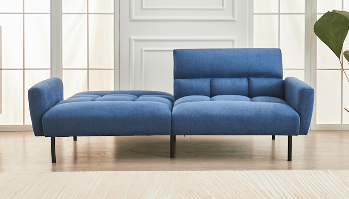 Soft Blue Fabric Split Back and Seat Design  (NS-8040)