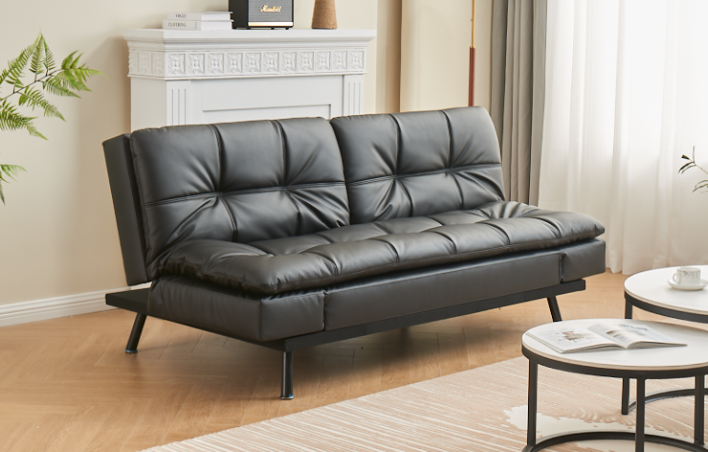 Black PU Split Back and Seat Design (NS-8050)