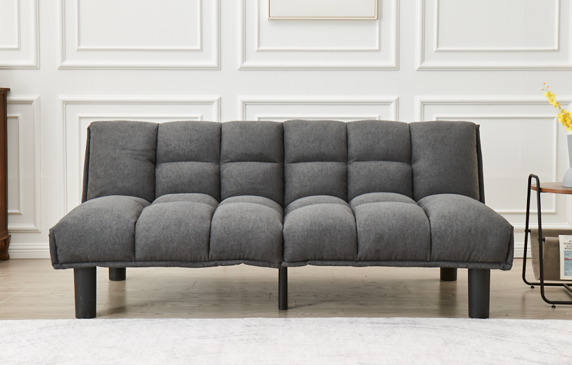 Split Back and Seat Design Soft Grey Fabric (NS-8060)