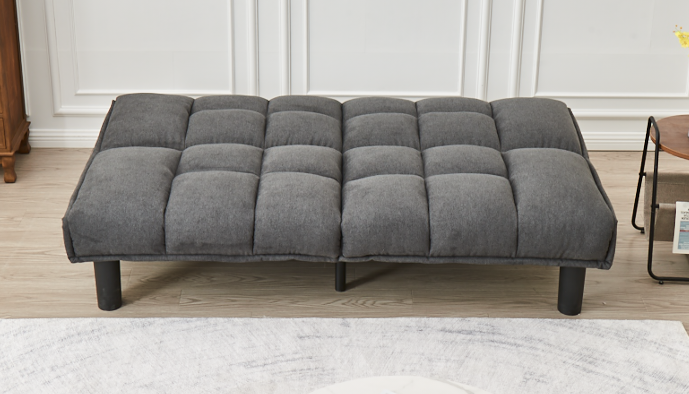 Split Back and Seat Design Soft Grey Fabric (NS-8060)