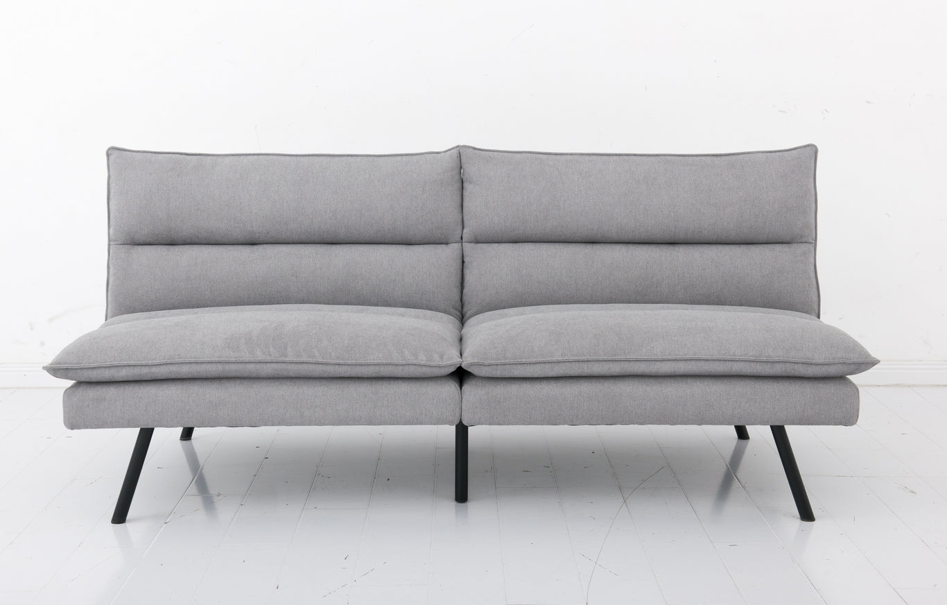 Split Back and Seat Design Soft Grey Fabric Sofa Bed (NS-8070)
