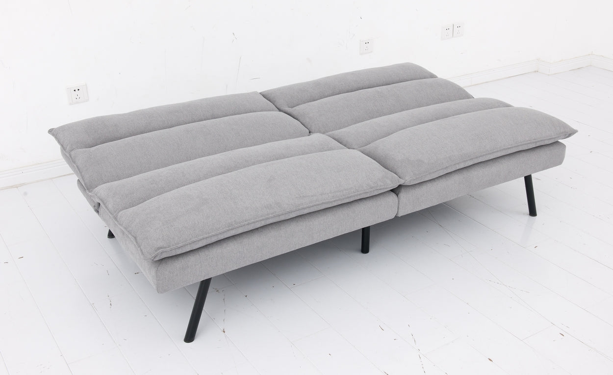 Split Back and Seat Design Soft Grey Fabric Sofa Bed (NS-8070)