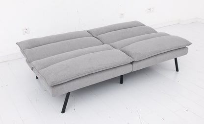 Split Back and Seat Design Soft Grey Fabric Sofa Bed (NS-8070)