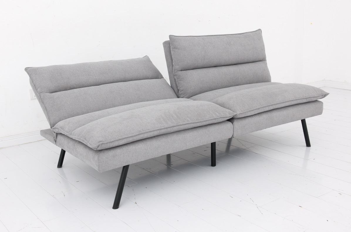 Split Back and Seat Design Soft Grey Fabric Sofa Bed (NS-8070)
