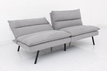 Split Back and Seat Design Soft Grey Fabric Sofa Bed (NS-8070)