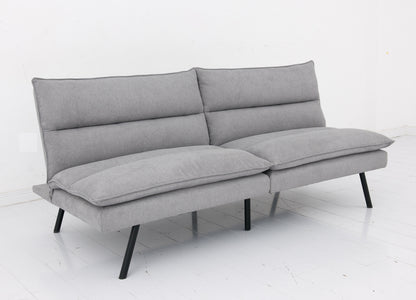 Split Back and Seat Design Soft Grey Fabric Sofa Bed (NS-8070)