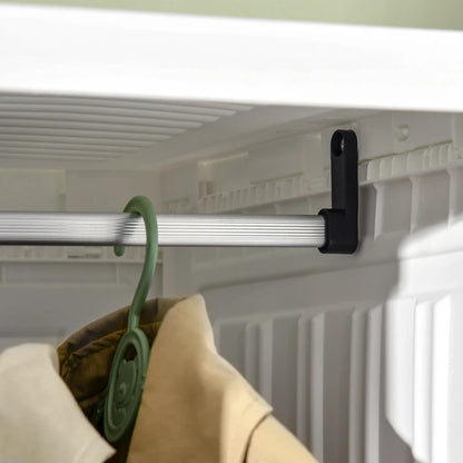 Small Apartment Bedroom Closet Foldable Portable Closet with Cube Storage Hanging Rods Magnet Doors, White