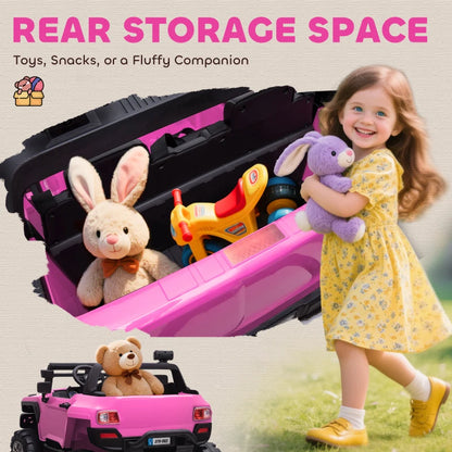 Kids 2 Seater Ride-On Car Police Truck Electric with LED Lights & MP3 for Kids