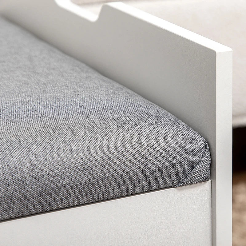 Vanity Set with Flip Top Mirror, Makeup Vanity Table with Stool, Dressing Table with Drawer and 7 Compartments, White