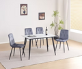 Stone Top in Snowy White Marble Finish Dining Set With Chairs