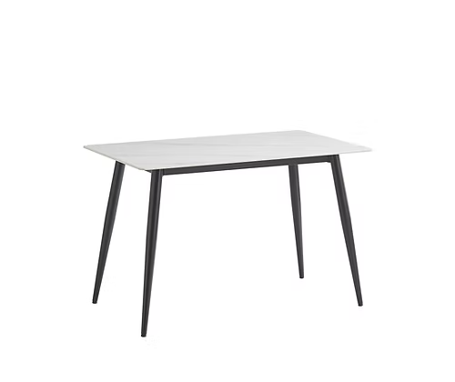 Stone Top in Snowy White Marble Finish Dining Set With Chairs