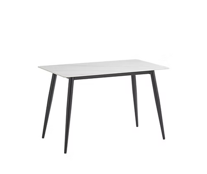 Stone Top in Snowy White Marble Finish Dining Set With Chairs