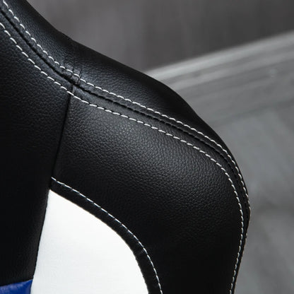 Racing Gaming Chair PU Leather Office Chair Executive Computer Desk Chair with Adjustable Height, Flip Up Armrest, Swivel Wheels, Blue