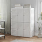 Portable Wardrobe, Foldable Plastic Closet with 8 Compartments, 2 Hanging Rods and Magnetic Doors, White