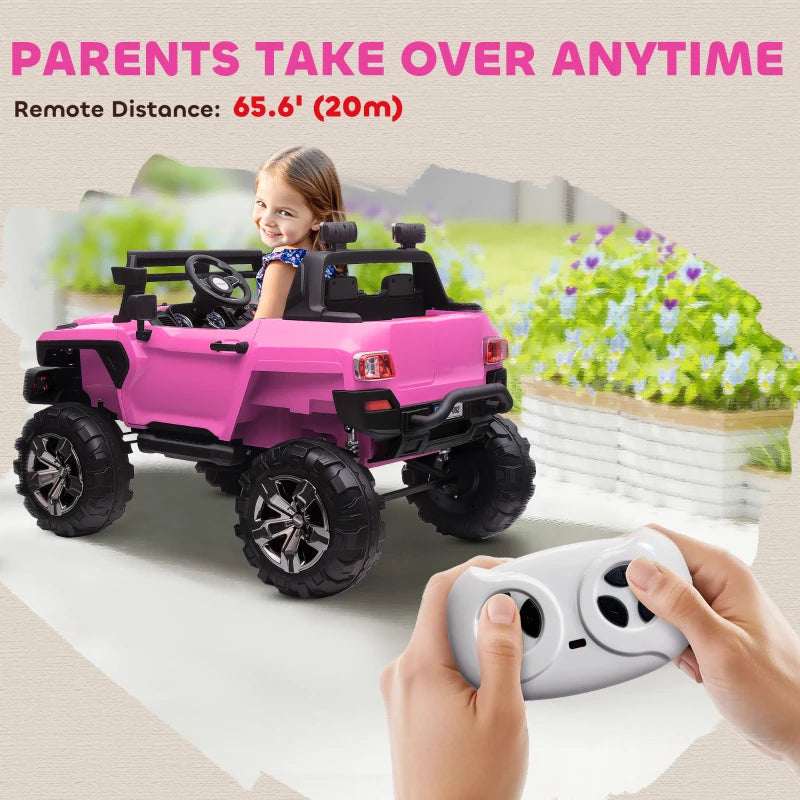 Kids 2 Seater Ride-On Car Police Truck Electric with LED Lights & MP3 for Kids
