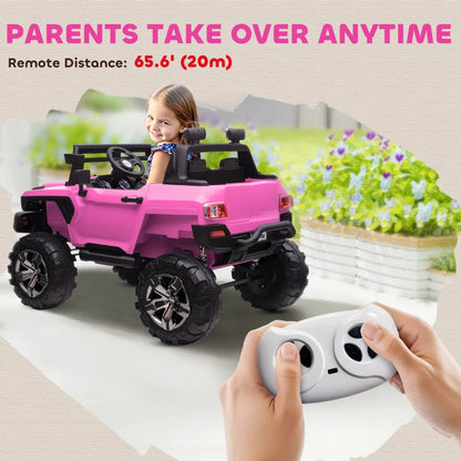 Kids 2 Seater Ride-On Car Police Truck Electric with LED Lights & MP3 for Kids