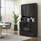 71" Kitchen Pantry Cabinet, Storage Buffet with Hutch, Adjustable Shelves for Living Room, High Gloss Black