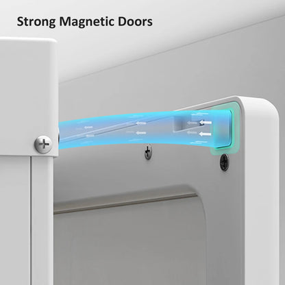 Small Apartment Bedroom Closet Foldable Portable Closet with Cube Storage Hanging Rods Magnet Doors, White