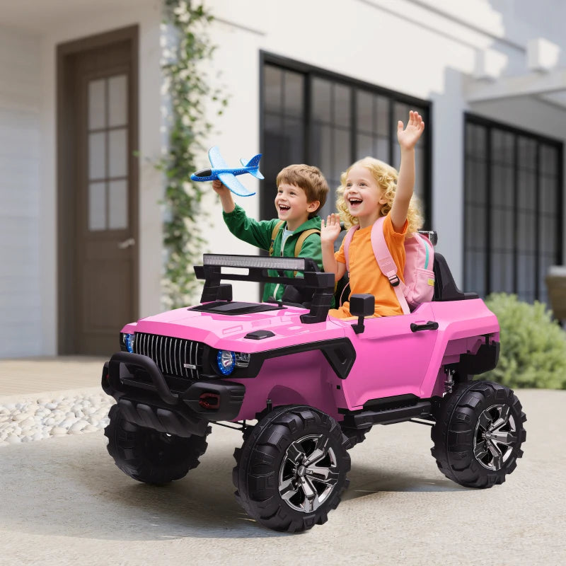 Kids 2 Seater Ride-On Car Police Truck Electric with LED Lights & MP3 for Kids